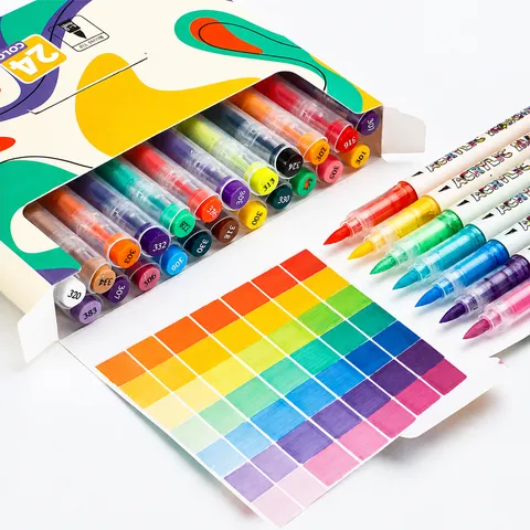 Acrylic Paint Markers Soft Brush Tip Pens Water Based Art Markers For Drawing Art Supplies