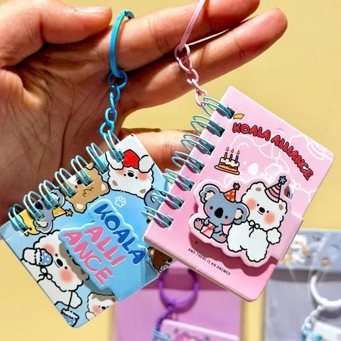 Süßes Cartoon Bär Koala Anhänger Spiralnotizbuch Tragbarer Mini Notizblock Schüler Schulbedarf Geschenk