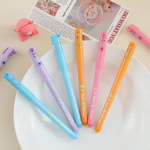 Süßes Einhorn Löschbarer Gelschreiber Feine Spitze Blaue Tinte Cartoon Drücken Schreibstift Schüler Schreibwaren Schulbedarf