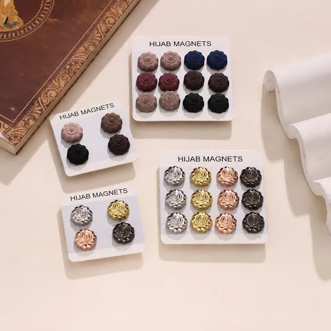 Hijab Magneti Forti Spille Magnetiche per Sciarpa Mantello Scialle Spilla Decorativa Accessori Hijab in Metallo per Donne