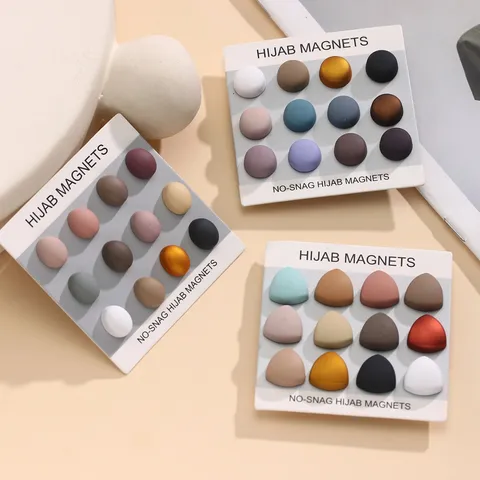 Legering Sterk Magnetisch Hijab Magneten Sjaal Spelden Rond Ovaal Driehoek Meerkleurig Sjaal Sluiting Moslim Hoofddoek Accessoires