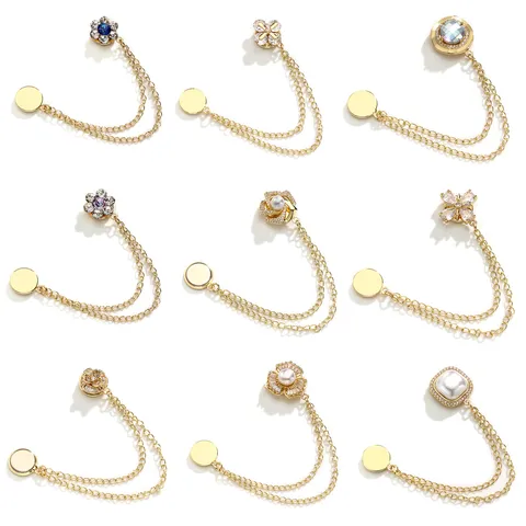 Strass Parel Metalen Ketting Magnetische Kledingclip Taillevervorming Antiglans Broche Mode Sieraden