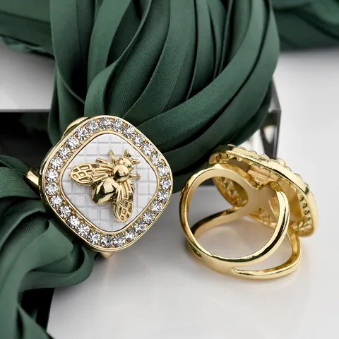 Fibbia per Sciarpa in Seta Quadrata Vintage Ape Strass Quadri Anello per Sciarpa Donna Moda Accessori per Sciarpa