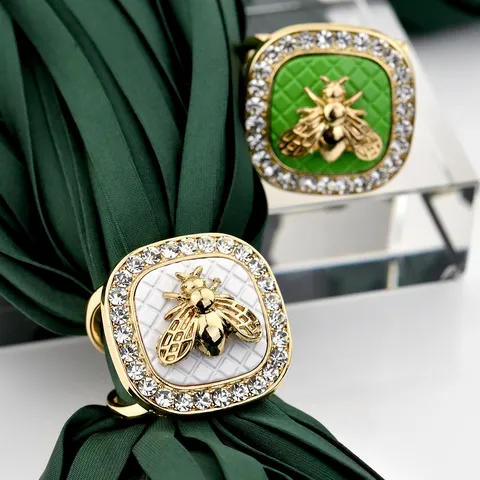 Fibbia per Sciarpa in Seta Quadrata Vintage Ape Strass Quadri Anello per Sciarpa Donna Moda Accessori per Sciarpa