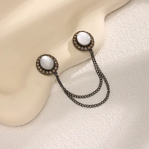 Magnetic Button Chain Brooch Rhinestone Alloy Scarf Clip Cloak Pin Clothing Accessories Fashion Jewelry