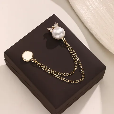 Koper Strass Kunstparel Bloemen Strik Magnetische Broche Sjaal Gesp Anti-expansie Speld Dames Sieraden