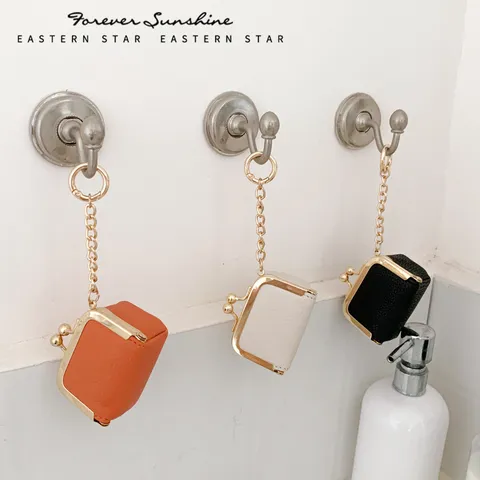 Mini Borsa per Gioielli in Pelle PU con Chiusura a Scatto Piccolo Portamonete Portatile con Catena in Metallo per Anelli Collane Orecchini Accessori da Viaggio