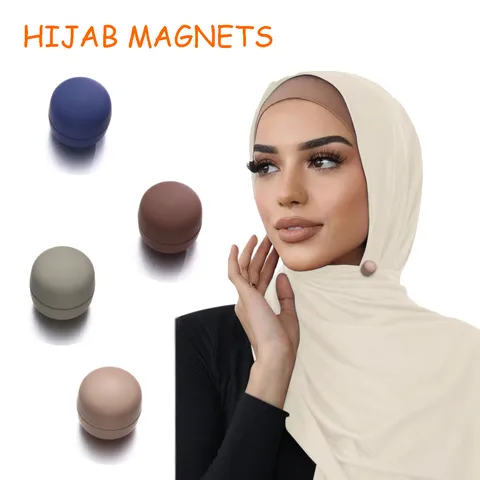 Spilla Magnetica per Hijab Rotonda Spilla Anti-Esposizione Colore Macaron Bottone per Sciarpa Magnetico Chiusura Collo Vestiti Bottone