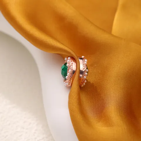 Retro Smaragd Parel Hijab Magnetische Gesp Moslim Sjaal Speld Legering Strass Broche Sjaal Accessoires Voor Vrouwen
