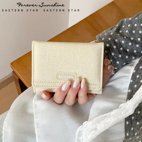 Denim Style PU Leather Small Wallet For Women Versatile Slim Card Holder Coin Purse Multi-Slot Trifold Wallet Lightweight