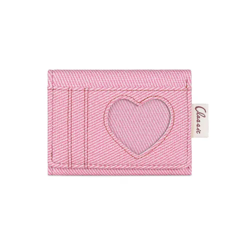 Korean Style Denim Heart Ita Bag Tri-Fold Wallet For Women Students Photo Window Card Holder Small Short Purse