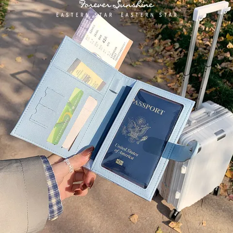Minimalistische PU Leder Reisepasshülle Gesteppt Kaviar Textur Reiseorganizer Kartenetui Bifold Dokumententasche Geldbörse Für Damen Herren