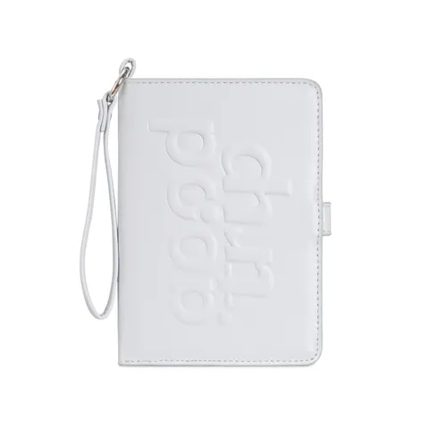 Porta Passaporto in Pelle PU da Donna Portafoglio da Viaggio Cordino da Collo Organizzatore Carte Lettere a Rilievo Good Trip