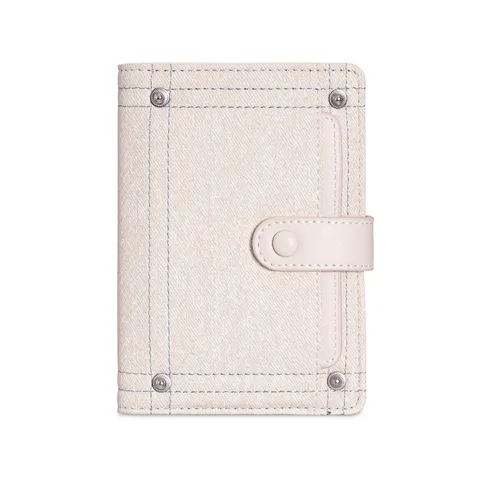 Denim Studded Passport Holder Wallet Multi-functional Travel Ticket Organizer Case Korean Style Card Holder For Women