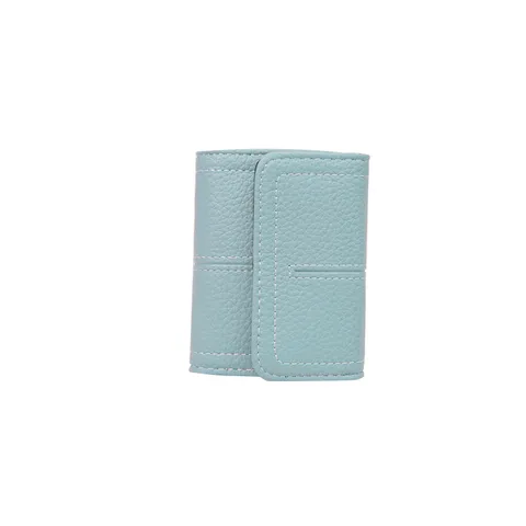 Tarjetero de Acordeón de Color Sólido Simple para Mujer de Cuero PU Estuche de Tarjeta de Crédito Corto Con Ranuras Múltiples Monedero