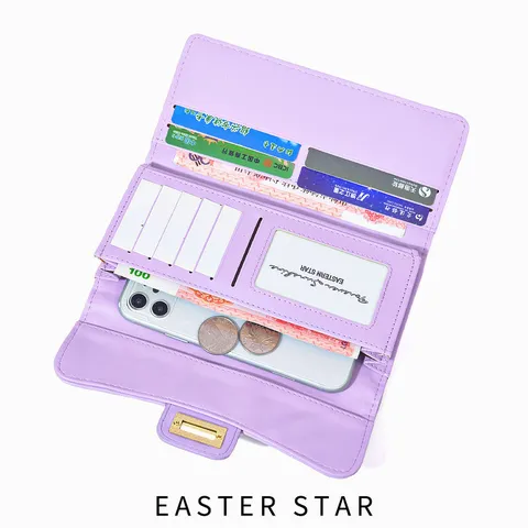 Women Quilted Diamond Pattern PU Leather Long Wallet 2-Fold Clutch Bag With Metal Twist Lock Mother's Day Gift Handbag