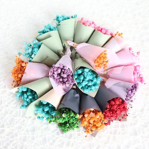 Mini Bouquet di Fiori di Gipsofila Preservata Fiori Secchi Piccolo Allestimento Floreale Per Arredamento Regalo Festa
