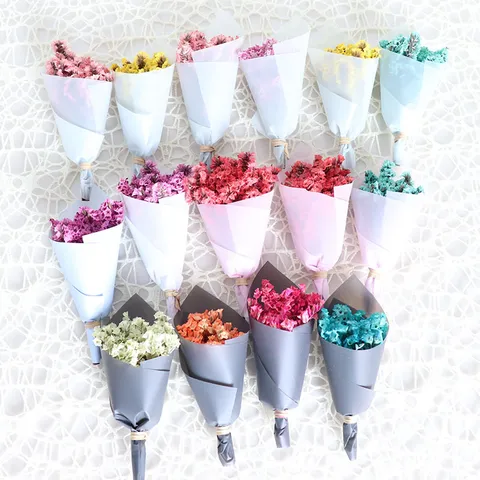 Mini Bouquet di Fiori Secchi Naturali Erba di Cristallo Composizione Floreale Fatta a Mano per Arredamento Accessori per Fotografia