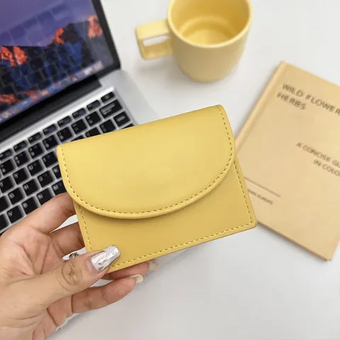 Koreanischer Minimalistischer Damen Geldbeutel PU Leder Kleiner Kartenhalter Lippenstifttasche Studenten Münzbörse Groß