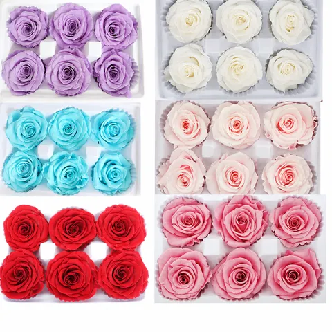 Scatola Regalo di Rose Preservate Grado A Fiori Veri Preservati Per Portachiavi Fai-da-te Appendere Auto Decorazione Casa Regalo
