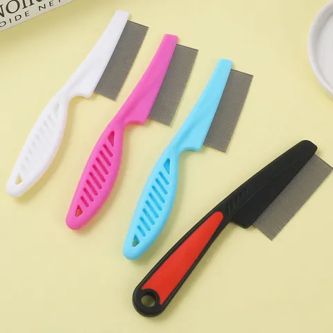 Pet Flea Comb Stainless Steel Dense Teeth Grooming Comb For Cats And Dogs Face Tear Stain Removal Pet Cleaning Tool