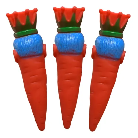 TPR Carrot Dog Toy Interactive Bite-Resistant Squeaker Toy Cute Vegetable Shape Teething Toy For Pet Dogs Daily Play