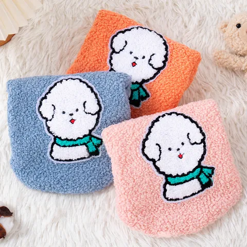 Pet Dog Winter Warm Fleece Vest Puppy Thickened Cold Weather Coat Small Dogs Apparel Cute Embroidery Clothes
