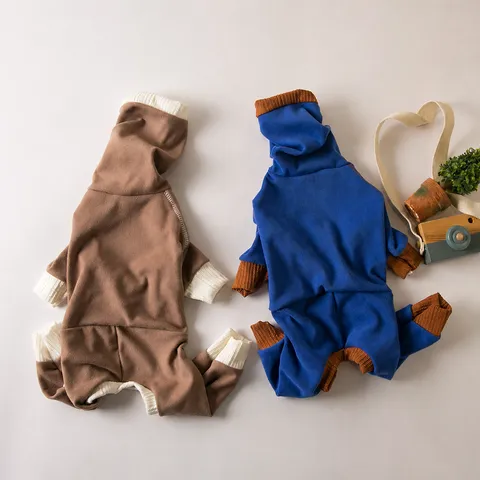 Dog Fleece Jumpsuit Warm High Neck Four-Legged Clothes For Whippet Greyhounds Winter Thermal Pet Apparel Outfit