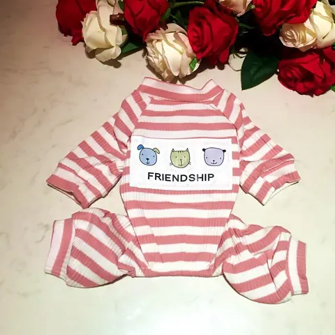 Soft Comfortable Cute Animal Print Dog Pajamas Four-Legged Homewear Breathable Puppy Cat Clothes Small Dogs Apparel