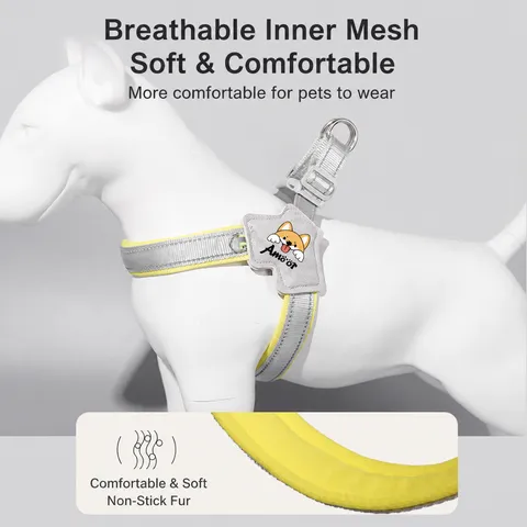 Reflective Anti-Pull Y-Type Dog Harness and Leash Set Breathable Mesh Pet Chest Strap for Small Medium Dogs