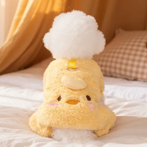 Cute Cartoon Pet Winter Warm Fleece Clothes Cute Bear Duck Design Two-Legged Apparel For Dogs And Cats