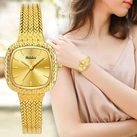 Reloj de Cuarzo de Lujo para Mujer Minimalista Elegante Correa de Metal Cuadrado Joyería de Moda