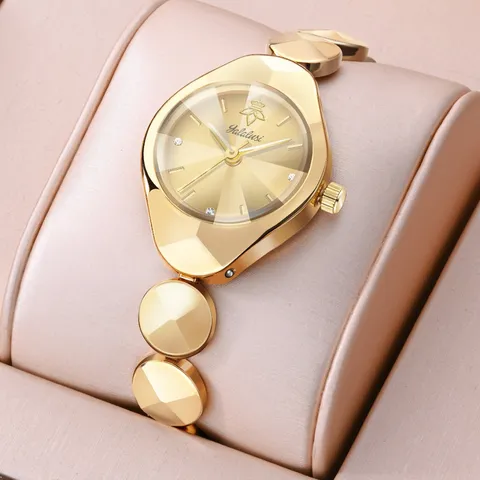 Reloj de Cuarzo para Mujer Lujo Corte Geométrico Caja de Aleación Esfera Radiante Strass Impermeable Reloj de Pulsera Moda Joyería