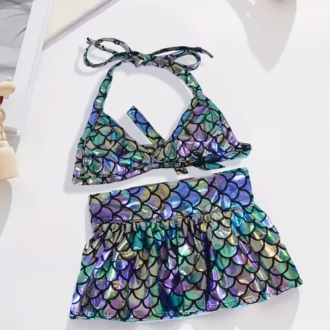 Maillot de Bain Bikini d'Été pour Animaux Chats Chiens Vêtements Motif Écailles Holographiques