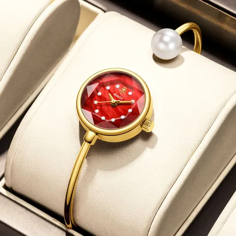 Reloj de Pulsera de Perlas para Mujer Lujo Ligero Reloj de Cuarzo Elegante Aleación Perla Artificial Strass Reloj