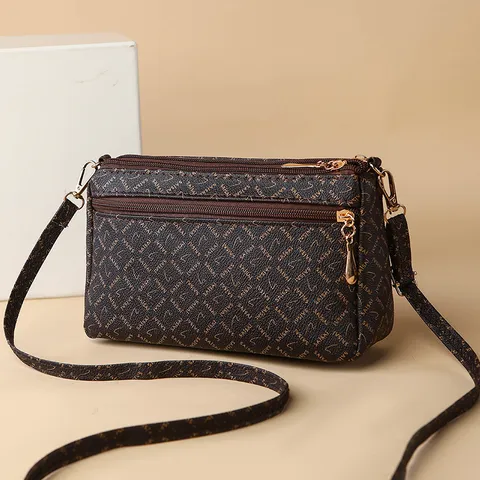 Women's Fashion PU Leather Crossbody Shoulder Bag Vintage Monogram Underarm Bag Small Handbag Daily Commuter Bag