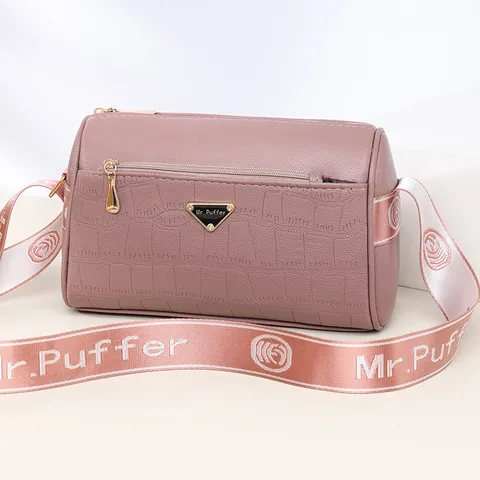 Women PU Leather Crocodile Pattern Shoulder Bag Large Capacity Crossbody Bag Multi-Layer Zipper Commuter Handbag