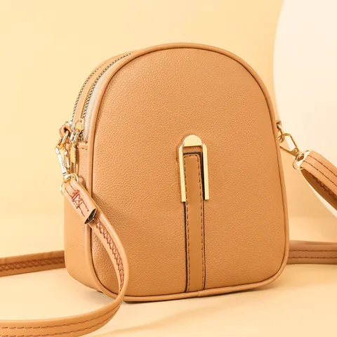 Women's Fashion PU Leather Mobile Phone Bag Solid Color Crossbody Small Shoulder Bag Daily Matching Handbag