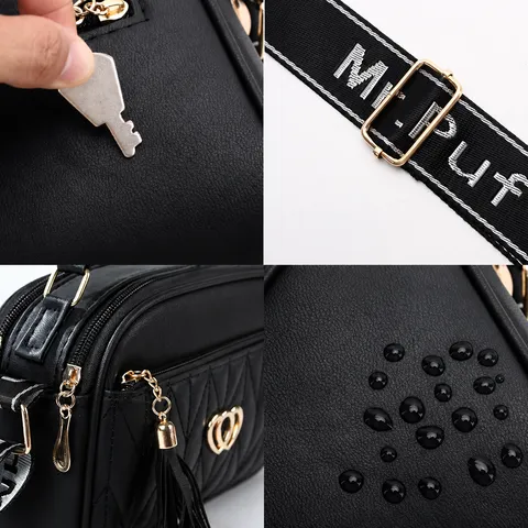 Women's Fashion PU Leather Shoulder Bag Quilted Retro Underarm Bag With Tassel Chic Handbag For Daily Matching