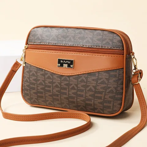 Retro Monogramm Umhängetasche Für Damen Luxus PU Leder Schultertasche Casual Designer Mode Handtasche