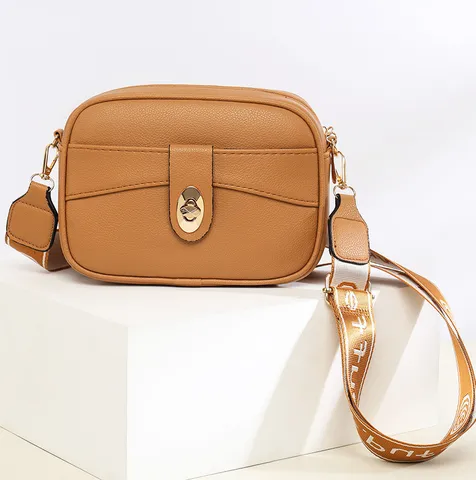 Women PU Leather Crossbody Bag Vintage Multi-Layer Shoulder Bag Wide Strap Mobile Phone Bag Fashion Purse Daily Bag