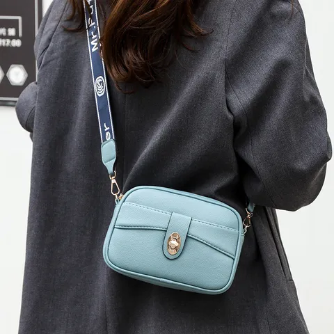 Women PU Leather Crossbody Bag Vintage Multi-Layer Shoulder Bag Wide Strap Mobile Phone Bag Fashion Purse Daily Bag