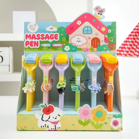 Süßer Cartoon Druckbleistift Mit Massage-Roller Harz Tier Anhänger Kreative Schüler Schreibwaren