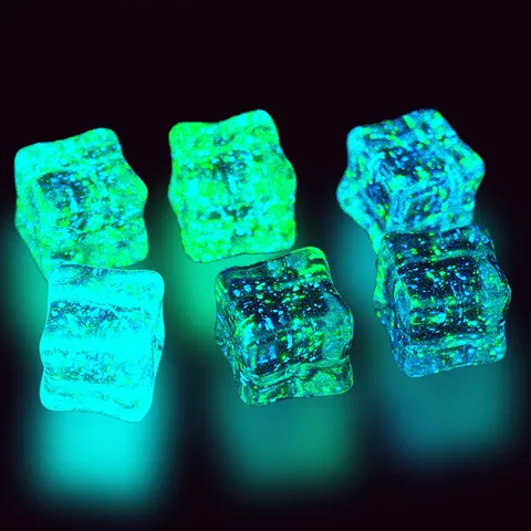 Cubitos de Hielo de Simulación de Destello Fino Estrellado Luminoso Cubos de Hielo Falsos de Resina para Accesorios de Joyería DIY Accesorios de Fotografía