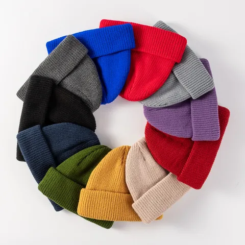 Unisex Winter Warm Knit Beanie Hat Solid Color Hip Hop Skull Cap Acrylic Fashion Accessory For Men Women Daily Outdoor Wear