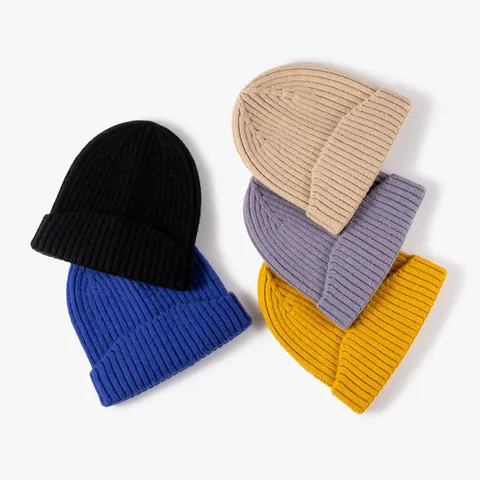 Women Winter Warm Cashmere Blend Knit Hat Solid Color Fashion Casual Beanie Hat Versatile Daily Cold Weather Cap