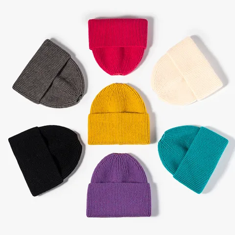 Solid Color Knitted Beanie Hat Autumn Winter Warm Windproof Ponytail Beanie Hat Casual Outdoor Knitted Hat For Women Men