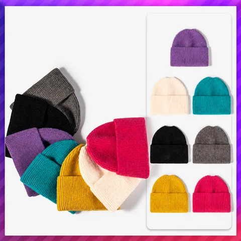 Solid Color Knitted Beanie Hat Autumn Winter Warm Windproof Ponytail Beanie Hat Casual Outdoor Knitted Hat For Women Men