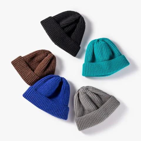 Winter Warm Cashmere Blend Beanie Hat Solid Color Knit Skully Casual Unisex Soft Stretch Ski Cap Winter Headwear