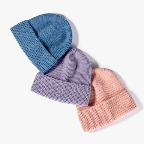 Winter Warm Knitted Beanie Hat For Men Women Casual Solid Color Rolled Cuff Soft Thick Woolen Skull Cap Fashion Headwear